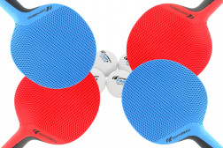 Pack 4 raquettes de ping pong softbat quattro cornilleau et 4 balles 6